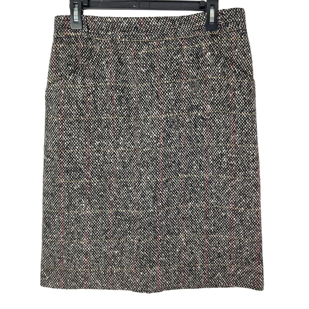 Vintage 100% Wool Short Tweed Work/Office Preppy Full Button Skirt Made in Italy